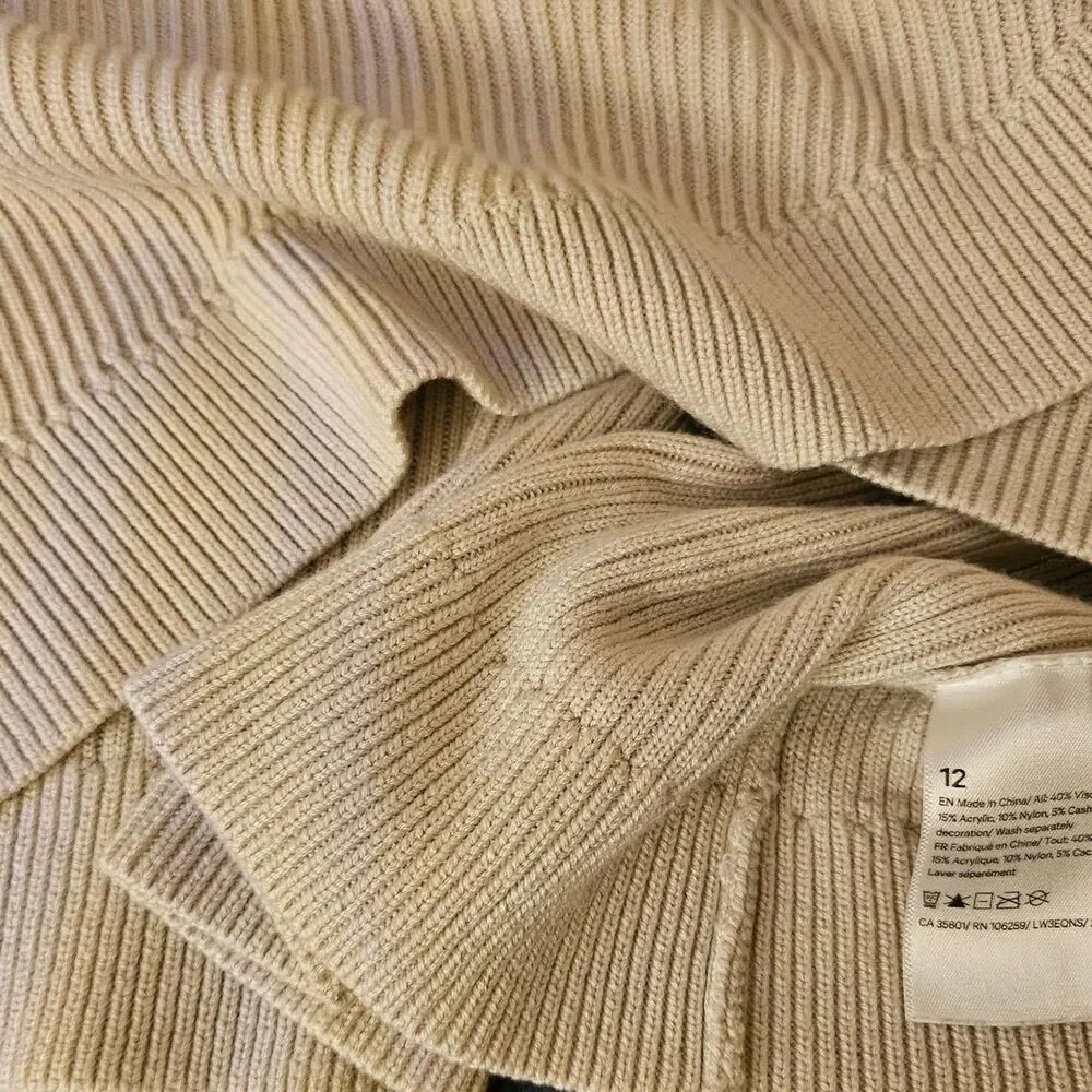 ​Lululemon Reversible Crossover Ribbed Sweater - Size 12‎ - Bone/Light Beige - Picture 6 of 12